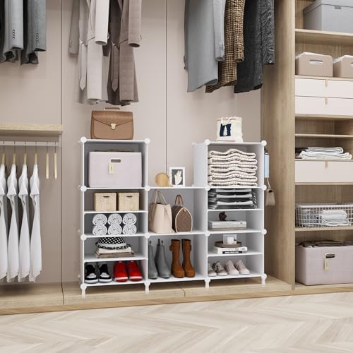 AWTATOS Closet Organizer 8 Cube Storage Shelves, White - Image 4