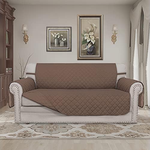 Easy-Going Reversible Couch Cover, 2 Cushion Sofa, Brown/Brown - Image 2