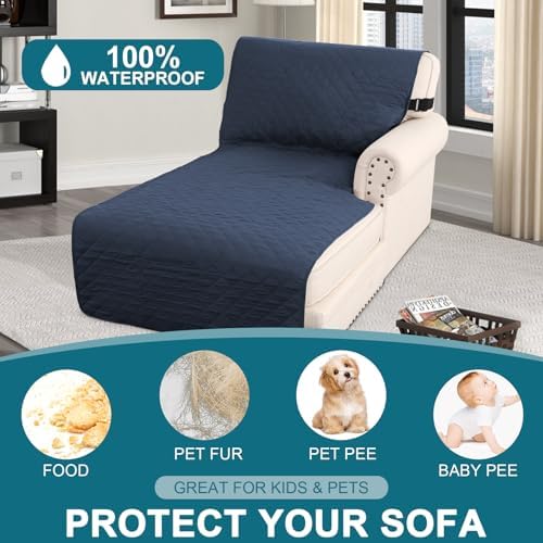 Turquoize 100% Waterproof Sofa Covers Chaise Lounge L Shape Sofa Protector - Image 2