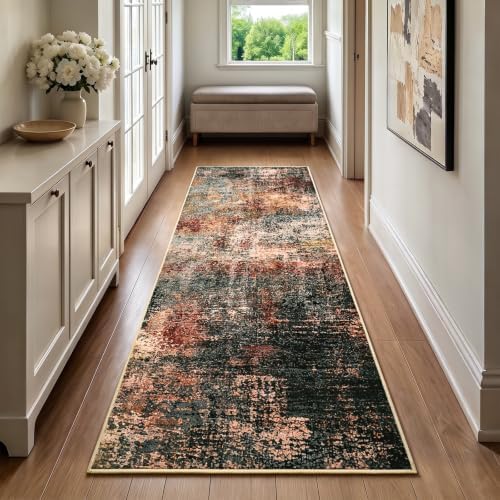 Toneed Washable 2x6 Non-Slip Abstract Runner Rug for Hallway Kitchen - Image 3