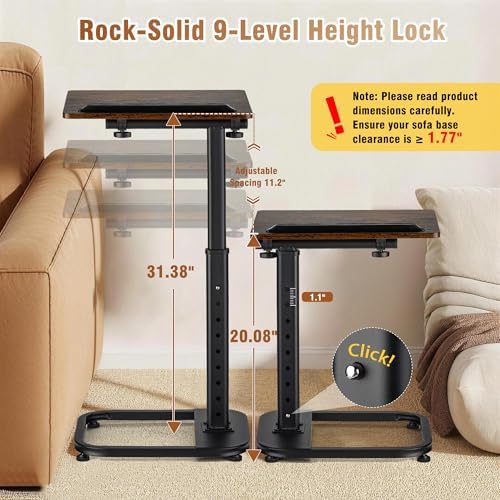 facka Adjustable Height TV Tray Table for Couch Eating, Laptop Small Spaces - Image 6