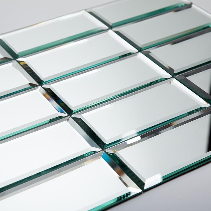 Peel and Stick Mirror Tiles, 3x6 Inch Beveled Mirror Subway Tile for Kitchen Backsplash Bathroom Wall 40 Pcs - Image 6
