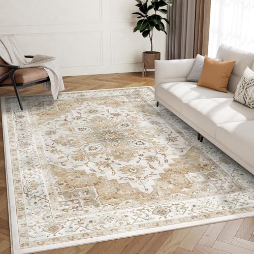 AMADA HOMEFURNISHING 5x7 Area Rugs, Washable Living Room Rug Low-Profile with Non-Slip Backing & Durable Edge Binding, Vintage 5x7 Rugs for Living Room, Bedroom, Dinning Room - Image 6