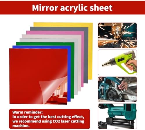Cutting Mirror Acrylic Shee Acrylic Sheets for Laser Cutting 1/8 inch 8X8 - Image 2