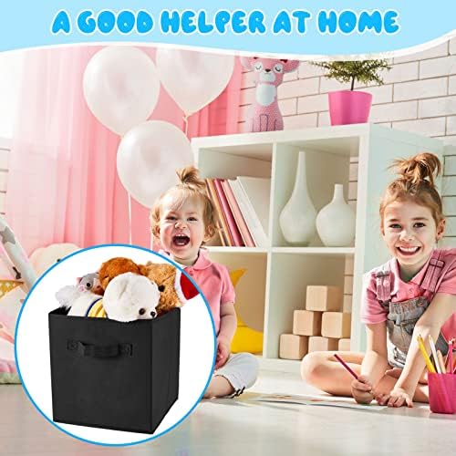 Yinder 4 Pcs Cube Storage Bin, Black 14''x10''x8'' Storage Cubes - Image 3