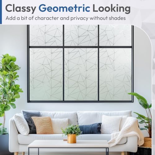 rabbitgoo Static Cling Window Privacy Film, Clear Triangle, 23.6" x 78.7" - Image 2