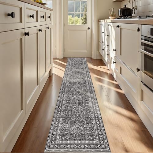 OPPODREAM Vintage Black Area Rugs 2x12, Washable Rug for Living Room by OPPODREAM