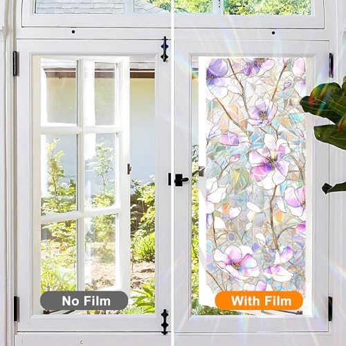 Window Privacy Film Frosted Glass Window Sticker Window Film Static Glass Cling Tint Non-Adhesive for Home Door Decorative Frosting Cover 17.5 X 78.7 inch - Image 4