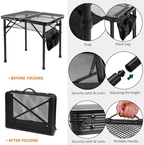E EASTSTORM 2 Ft Folding Camping Table with Mesh Bag, Small Grill Table - Image 6