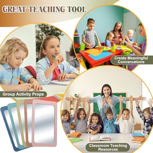Dandat 50 Pcs 6x4 Shatter Proof Unbreakable Kids Mirrors, Morandi Color - Image 6