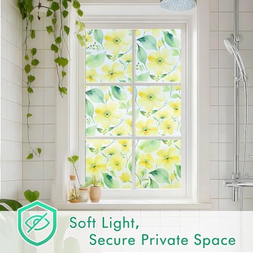 SOMWISE Frosted Window Privacy Film, Decorative Sun Heat Blocking, Anti UV - Image 3