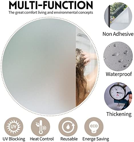 KESPEN Window Privacy Film Frosted Glass Static Cling Tint, 17.5InX6.5Ft - Image 3