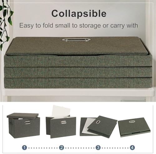 Storage Bins with Lids Fabric Closet Organizers Cubes Office Organization - Image 4