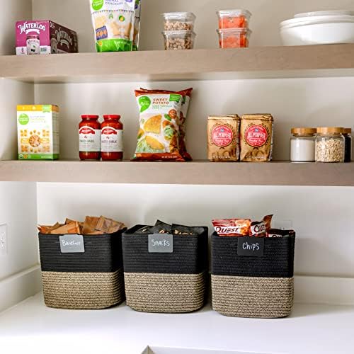 NaturalCozy Storage Cubes 11 Inch Cotton Rope Woven Baskets for Organizing, 3-Pack | Cube Storage Bin | Square Storage Baskets for Shelves Organizer, Classroom, Kids Toy Bins, Closet, Baby Nursery - Image 4