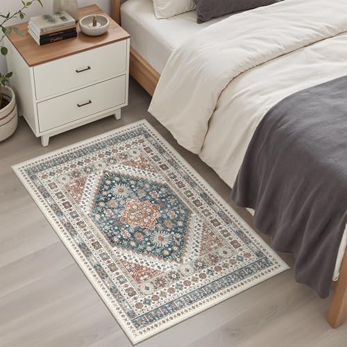 Madane Washable Area Rug 2x3 Small Entryway Rugs Non-Slip, Navy Blue - Image 4