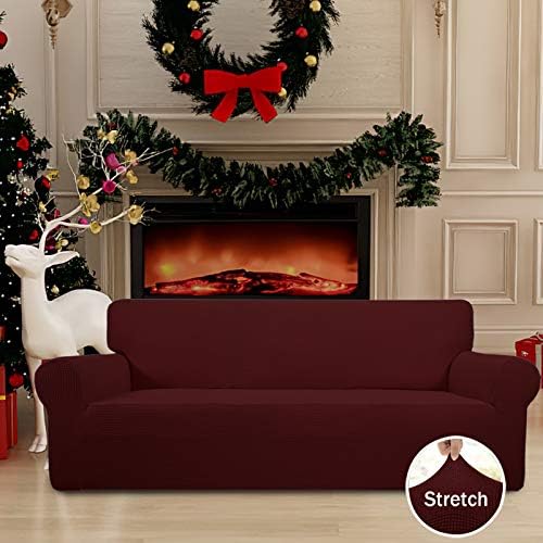 Easy-Going Stretch Couch Covers for Sofa Washable Large Wine - Image 2