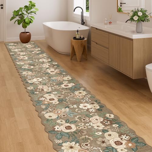 DUKINO 2x12 Washable Runner Rug, Long Runner Rug for Hallway, Light Taupe - Image 3