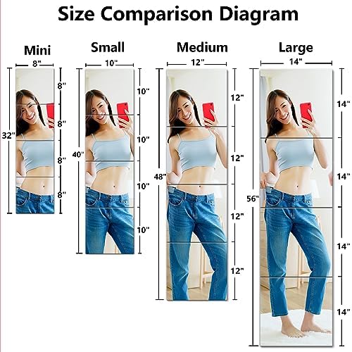 Unbreakable Full Length Wall Mirror,Mirrors for Bedroom,Over The Door Mirror,2 Pcs 24"x14",Shatterproof Plexiglass Acrylic,Long Closet,Workout for Home Gym Body Mirrors for Bedroom - Image 6