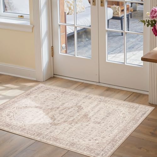 2x3 Pink Washable Entryway Rug,Small Door Mat for Bathroom Kitchen - Image 2