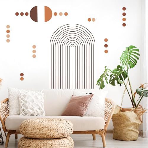Large Arch Wall Decal Boho Arch Wall Stickers Geometric Line Sticker Minimalist Art Modern Sticker Abstract Geometric Peel and Stick Decals for Bedroom Living Room Decor - Image 4