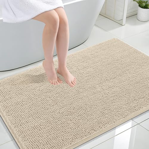 OLANLY Large Bathroom Rugs 47x32, Extra Soft Absorbent Chenille Bath Rugs by OLANLY