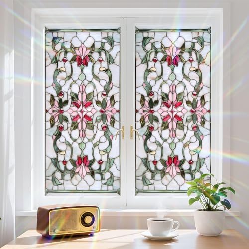 Window Privacy Film Frosted Glass Window Sticker Window Film Static Glass Cling Tint Non-Adhesive for Home Door Decorative Frosting Cover 17.5 X 78.7 inch by BVBOX
