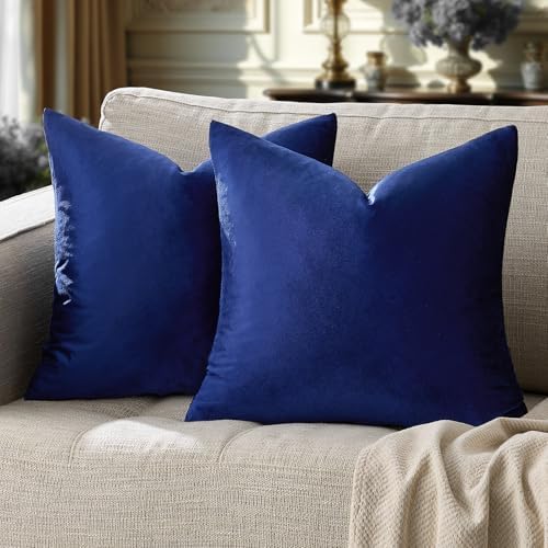 GIGIZAZA Royal Blue Velvet Throw Pillow Covers 24x24 Pack of 2 - Image 6