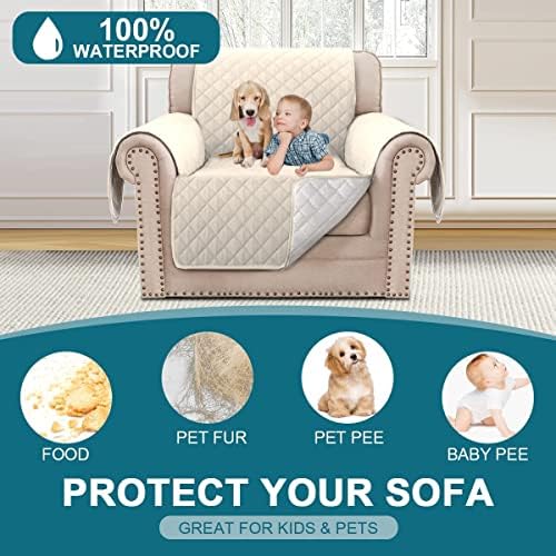 Turquoize 100% Waterproof Chair Covers Couch Covers for Dogs, Chair 28" - Image 2
