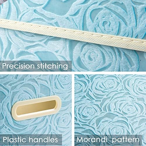 PRANDOM Collapsible Storage Boxes with Lids Fabric Decorative Storage Bins Cubes Organizer Containers Baskets with Cover Handles Divider for Bedroom Closet Living Room 9.8x7.9x6.7 Inch 3 Pack - Image 3