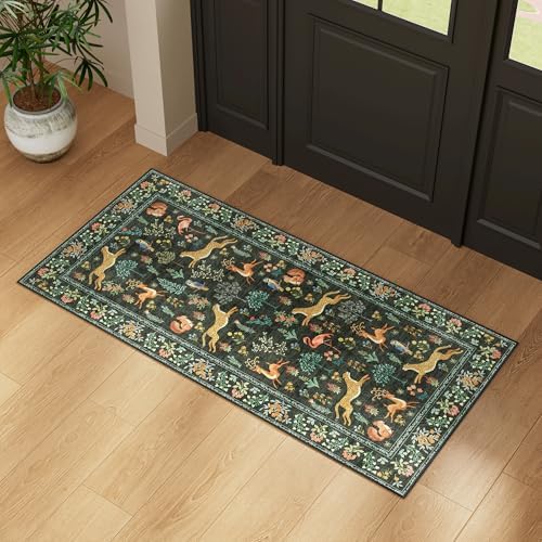 DUKINO 2x4 Rug for Entryway, Animal Washable Runner Rug for Kitchen, Black - Image 6