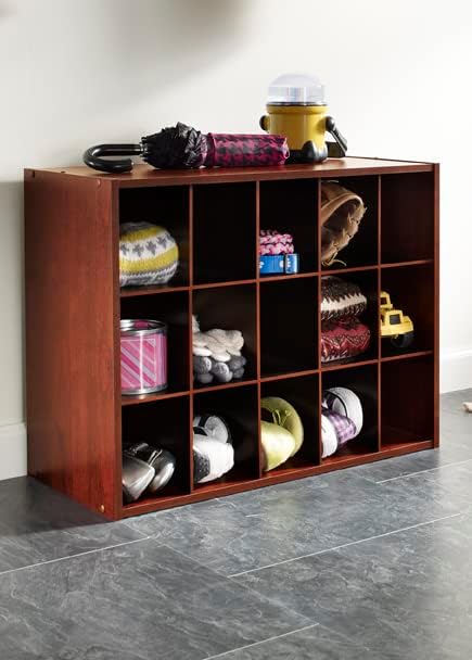 ClosetMaid 15 Cube Stackable Storage Organizer for Shoes, Bags, Crafts, Hobbies with Wood Shelves, for Closet, Entryway or Mudroom, Dark Cherry - Image 4