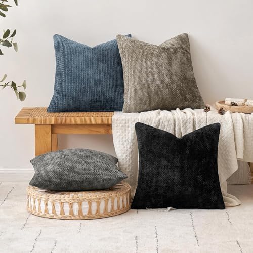 MIULEE Decorative Couch Throw Pillow Covers 16x16 Inch Navy Blue 2 Pack - Image 4