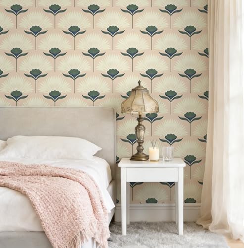 Safiyya Peel and Stick Wallpaper Boho Floral Wallpaper for Bedroom Living Room Removable Self Adhesive Floral Cottage Vinyl Contact Paper for Cabinets Accent Wall 17.3inx78.7.1in - Image 6