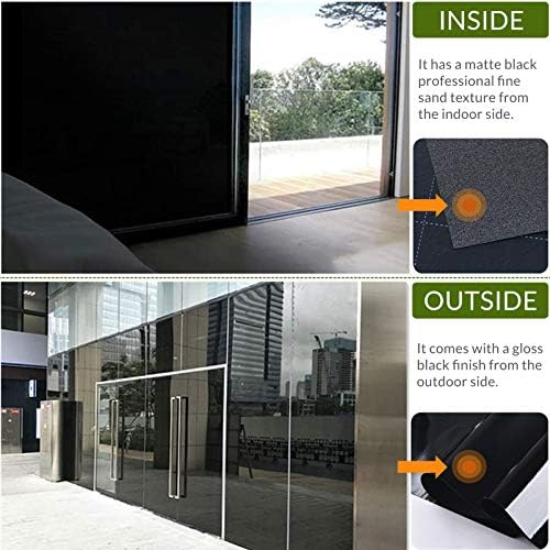 VELIMAX Static Cling Total Blackout Window Film Privacy Room Darkening Window Tint Black Window Cover 100% Light Blocking No Glue (35.4 x 236.2 inches) - Image 4