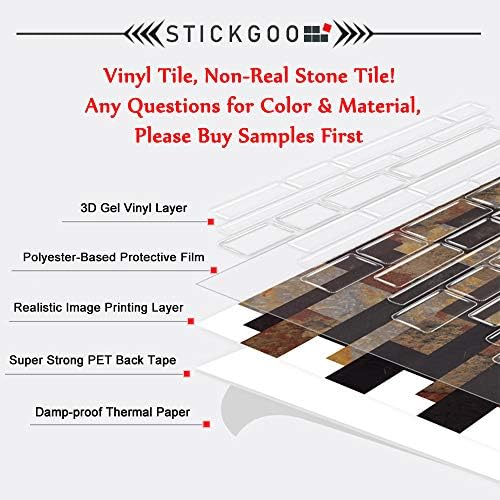 STICKGOO Peel and Stick Subway Tile, Stick on Tiles Backsplash for Kitchen & Bathroom in Deep Blue (Pack of 10, Thicker Design) - Image 3