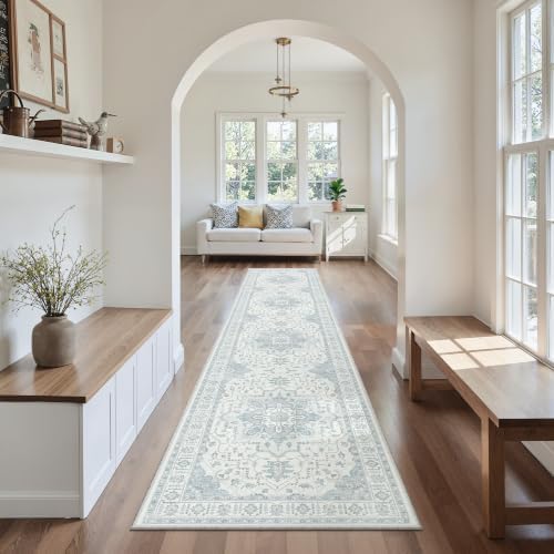 Madane Runner Rug 2x10 Rugs for Hallways, Non-Slip Rug Runners, Sky Blue by Madane