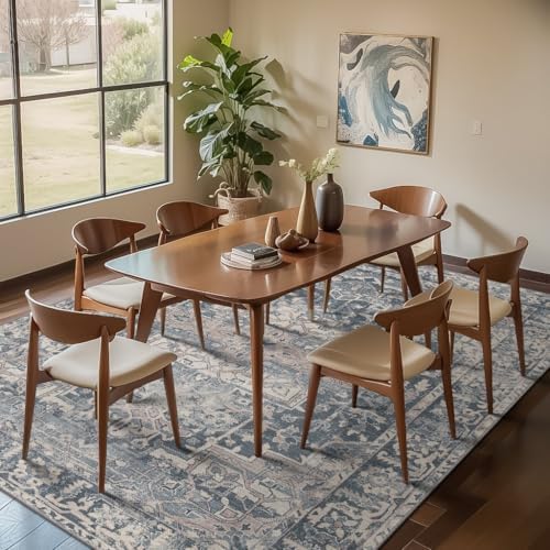 Rugxara Blue Area Rugs 5x7 Washable Rug for Living Room Bedroom - Image 5