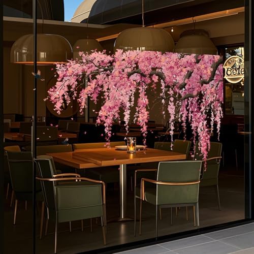 ANNA QUEEN Pink Sakura Tree Branch Wall Decals | Peel and Stick Cherry Blossom Wall Stickers – Removable Watercolor Floral Vinyl Wall Art for Bedroom, Living Room, Office & Window Décor - Image 5