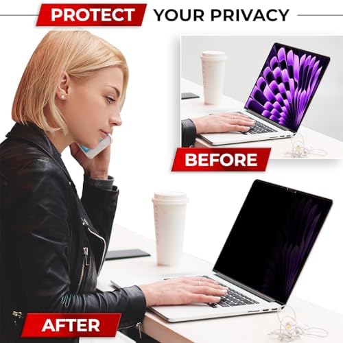 SightPro Magnetic Privacy Screen for MacBook Air 15 Inch (2023-2026, M2-M5) Patented Removable Laptop Privacy Filter Shield and Protector (Pack of 2) - Image 6
