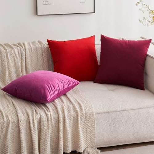 MIULEE 12x20 Inch Lumbar Velvet Throw Pillow Covers Bright Red - Image 5