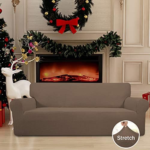 Easy-Going Stretch Couch Covers for Sofa Washable Large Brown - Image 2