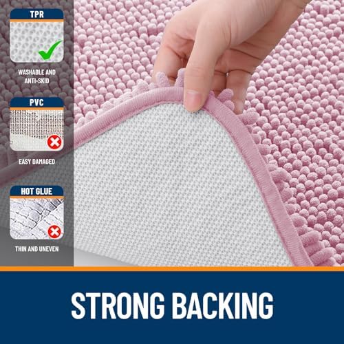 OLANLY Bathroom Runner Rugs 45x27, Extra Soft Absorbent Chenille Bath Rugs - Image 6
