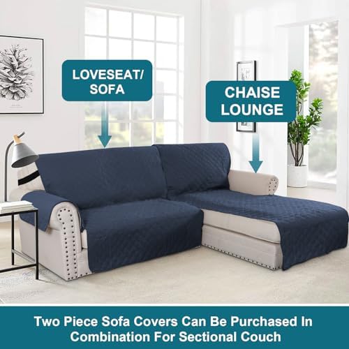 Turquoize 100% Waterproof Sofa Covers Chaise Lounge L Shape Sofa Protector - Image 5