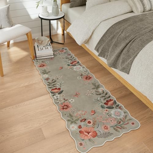 Lahome Floral Kitchen Runner, 2X6 Washable Hallway Runner Rug Non-Slip - Image 3