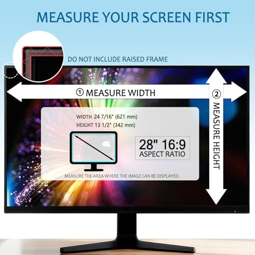 [2 Pack] 28 Inch Computer Privacy Screen for 16:9 Widescreen Monitor, Anti-Glare Privacy Filter, Removable Anti-Scratch Anti-Spy Screen Protector - Image 4