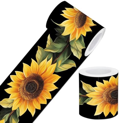 IVN Wallpaper Border Peel and Stick Wall Sunflowers 4x196 Inch by IVN
