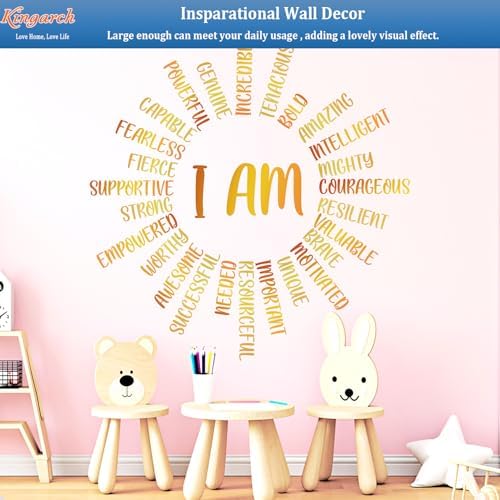 Inspirational Sun Wall Decals, Motivational Quotes Peel and Stick Vinyl Nursery Decor, Removable Positive Home Wall Decor Murals Stickers for Kids Girls Toddler Bedroom Living Room - Image 6