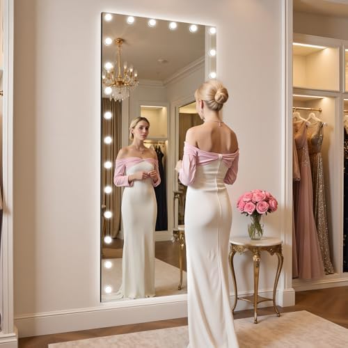 Kosmonia 82"x36" Hollywood Full Length Mirror with Light, 28 Dimmable Bulbs - Image 3