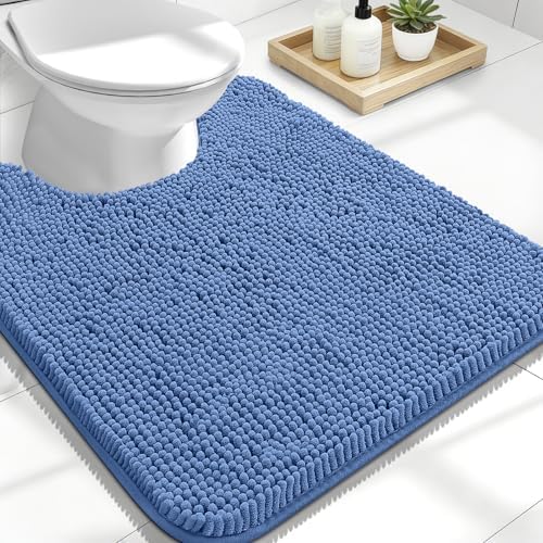 OLANLY Toilet Rugs U-Shaped 24x20, Soft Absorbent Chenille Contour Rugs by OLANLY