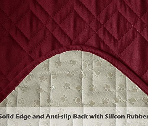 Ameritex Couch Sofa Slipcover 100% Waterproof Nonslip Quilted Furniture Protector Slipcover for Dogs, Children, Pets Sofa Slipcover Machine Washable (Burgundy, 78") - Image 4